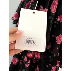 Mac Duggal 70246 One Shoulder Ruffled Rose Floral Gown Maxi Dress Black size 4 thumbnail 7