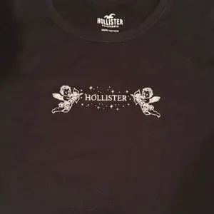 Hollister Womens Black Cherub Angel Graphic‎ Tee Cotton Short Sleeve Shirt L thumbnail 3