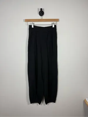 FP Beach Free People Freya Sweater Pants Black Linen Blend Balloon Joggers XS thumbnail 2