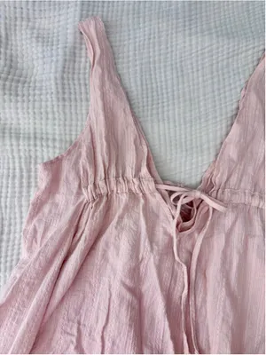 Women's Unbranded Pink Mini Dress, Size M, Cotton thumbnail 7