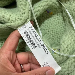 English Factory Knit Tank Top Green Floral Embroidered Square Neck Medium thumbnail 5