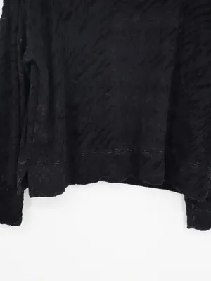 Majestic Filatures Woman's Black Burnout Velvet Cowl Neck Long Sleeve Top XL thumbnail 7