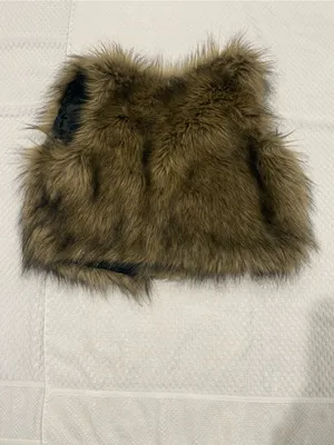 Faux Fur Brown Vest - Women's Cozy Layering Vest thumbnail 2