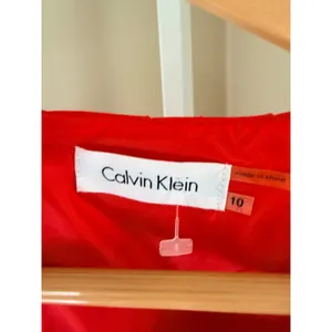 NWT Calvin Klein Fire Red Linen Blend Pintuck Fit & Flare Dress 10 CD8M1583 thumbnail 3
