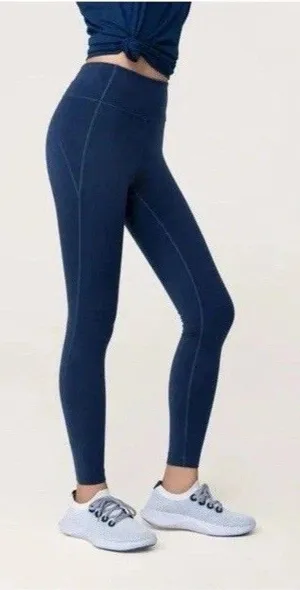 ALLBIRDS NATURAL Leggings WOOL BLEND Women’s Size Small Navy Blue Athletic Gym thumbnail 1