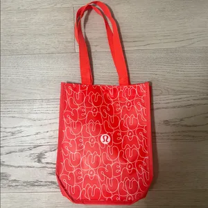 Lululemon Red Small Tote Bag Button Closure thumbnail 3