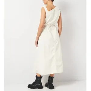 Zara Asymmetric Nylon Midi Dress Ecru White Size Small thumbnail 3