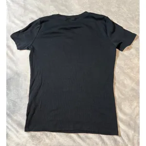 Zara Women Black Short Sleeve Ribbed‎ Shirt Size Medium Basics Crew Neck thumbnail 5