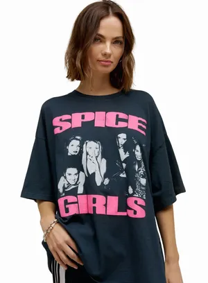 Daydreamer Womens T Shirt Black Spice Girls Photo Tee Crewneck Short Sleeve XS thumbnail 1