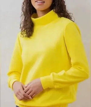 Dudley‎ Stephens Baldwin Mock Neck Turtleneck Sweatshirt Sunshine Yellow Medium thumbnail 1