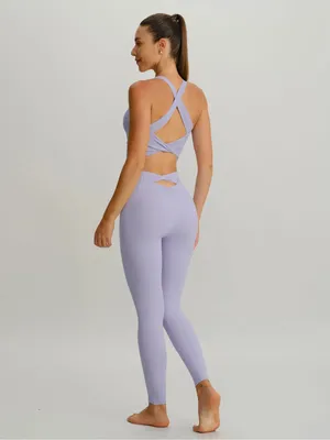 Berlook Activewear Light Purple Twist X-Cross Sports Bra - Light Support thumbnail 5