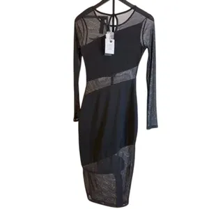 H:ours Revolve Lavo Dress in Shimmering Sheer / Black Women’s Dress Sz SMALL thumbnail 4