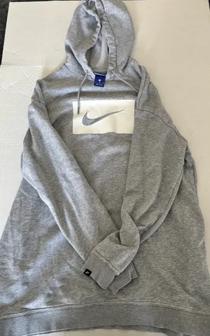 Nike Gray Swoosh Logo Hoodie Pullover Sweatshirt Women’s Medium thumbnail 11