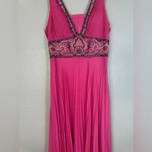 Sue Wong Nocturne Hot Pink Beaded Chiffon Gown size 6 thumbnail 7