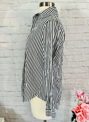 Nova Sky Striped Button Up Top thumbnail 5