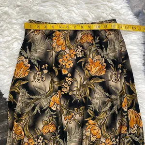 Coldwater Creek Black Midi Orange Brown Floral Skirt Dark Grunge Cottagecore thumbnail 6
