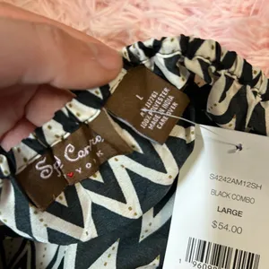 San Carro New York Strapless Maxi Dress Womens Large Black White Chevron NWT thumbnail 3
