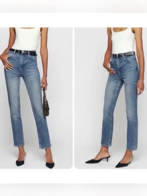 Reformation Liza Ultra High Rise Slim Straight Jeans in Malta- Size 25 thumbnail 2