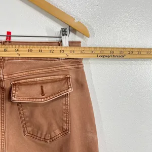 Spanx Stretch‎ Twill Cropped Wide Leg Pant Bronze Glow Orange Large High Rise thumbnail 7