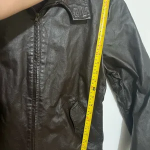 Vintage Santa Fe Leather Brown Full zip Bomber Jacket Lg Moto thumbnail 9