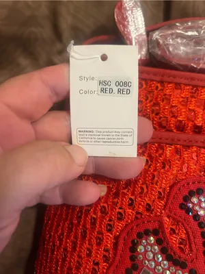 Red Sequin Cross Accent Women’s Shoulder Bag thumbnail 2