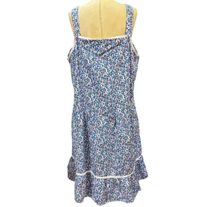 Lanz of‎ Salzburg XL Blue Floral 100% Cotton Nightgown Dress Prairie Cottagecore thumbnail 5