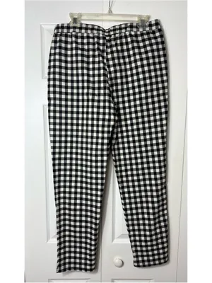 Shein Black White Gingham Check Peplum Top Pants Matching Set Size XL NWOT thumbnail 6