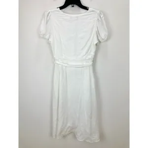 Lulus Sicily Sweetheart White Button-Front Puff Sleeve Midi Dress Classic Medium thumbnail 8