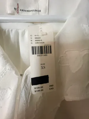 Anthropologie White Long Sleeve Blouse thumbnail 4