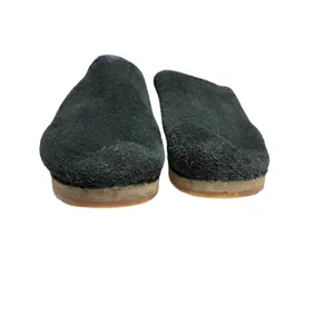 Holie Suede Wooden Clogs Black Slip On Mules Size 7 70s Boho Vintage thumbnail 2