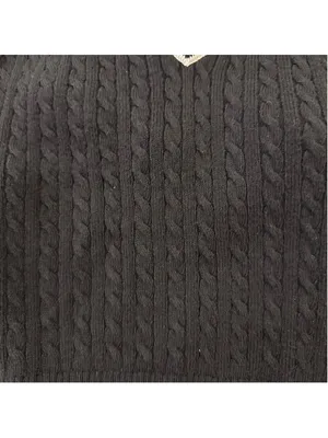Banana Republic Black sweater halter neck top with white stripes built-in bra Si thumbnail 4