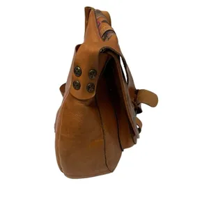 Patricia Nash Vintage‎ Patch leather saddle bag Nepali Coast Hawaii suede inside thumbnail 8