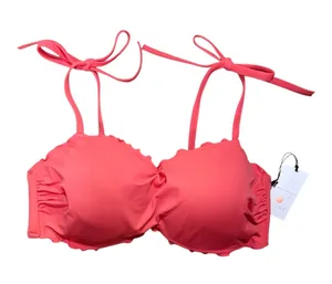 Shade & Shore Women’s 38C Coral Pink Ruffle Underwire Bikini Top NWT thumbnail 1