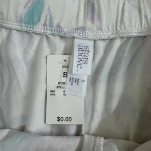 NEW Stars Above purple white pull on pocket‎ cotton stretch pajama shorts lounge thumbnail 5