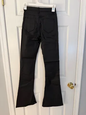 Edikted Black Leather Pants Flare thumbnail 2