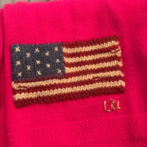 Lauren Ralph Lauren Hot Pink American Flag Scarf thumbnail 6