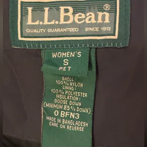 LL Bean Vintage Goose Down Puffer Vest Womens Size Small Petite Black Zip Up thumbnail 8