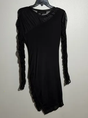 Kendall + Kylie Women Night‎ Black Gothic Sheer Long Sleeve Bodycon Dress size S thumbnail 7
