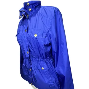 Peter Millar Mariana Rain Jacket S Purple Zip Snap Cinch Waist Utility Travel thumbnail 3