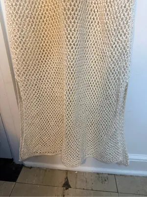 Aerie Beige Crochet Maxi Swim Cover Dress thumbnail 7