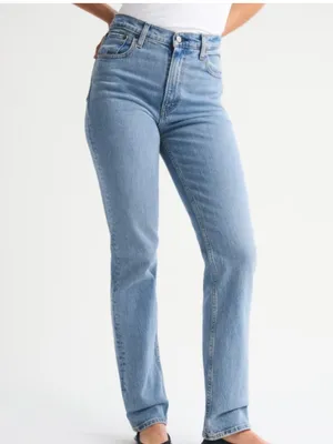 Abercrombie & Fitch the 90s slim straight ultra high rise jeans light wash 27/4 thumbnail 3