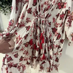 Free People Womens Dress Sz M Pink Camella Mini Floral Cottagecore‎ Prairie Boho thumbnail 5