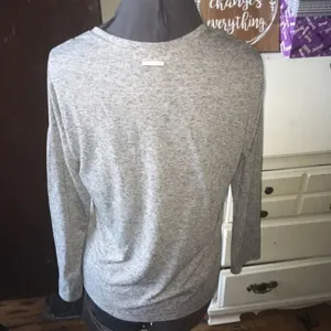 Victoria’s Secret grey Henley long sleeve shirt thumbnail 2
