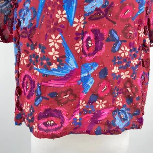 NWOT Farm Rio Cotton Floral Birds Blouse Size S thumbnail 10