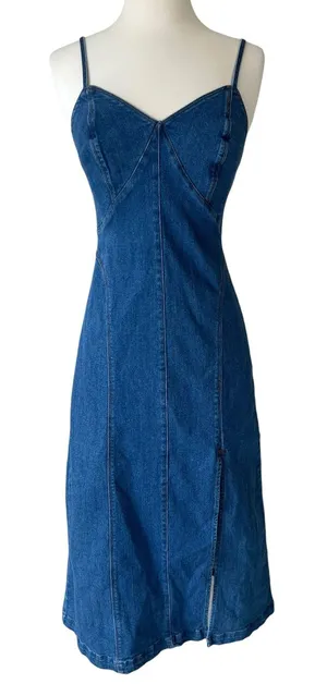 House of Harlow 1960 Denim A line Midi Dress thumbnail 1