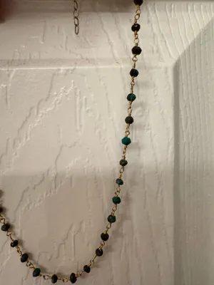 Blue green beaded necklace thumbnail 2