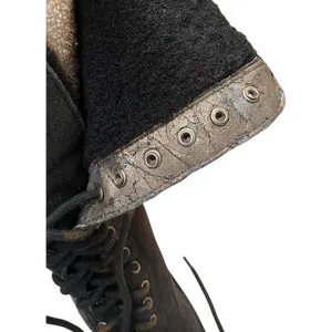 Sam Edelman Dupree Lace Up Combat Boots Black Leather Shearling Lined Edgy 8 thumbnail 4