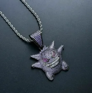 Pokemon Gengar Purple Necklace - Great Gift - Rhinestone thumbnail 2