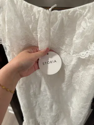 Storia White Lace Asymmetrical Maxi Dress thumbnail 3