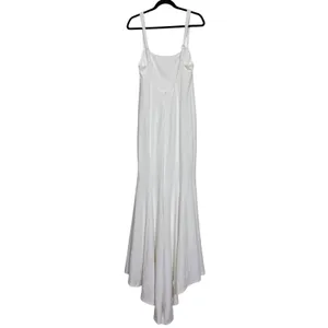 Lulus‎ White Square Neck Fishtail Gown Maxi Dress Adjustable Straps Size L thumbnail 4